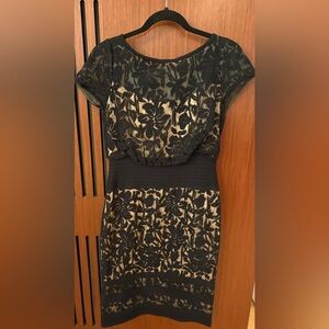 Tadashi Shoji Women's Dress Lace Blouson Waist Embroidered Lace
Cap Sleeve Sz.4